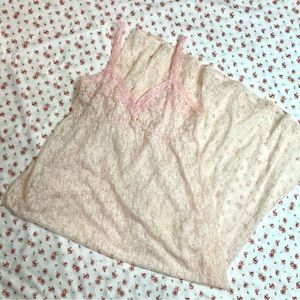 Vintage blush pink sheer maxi dress